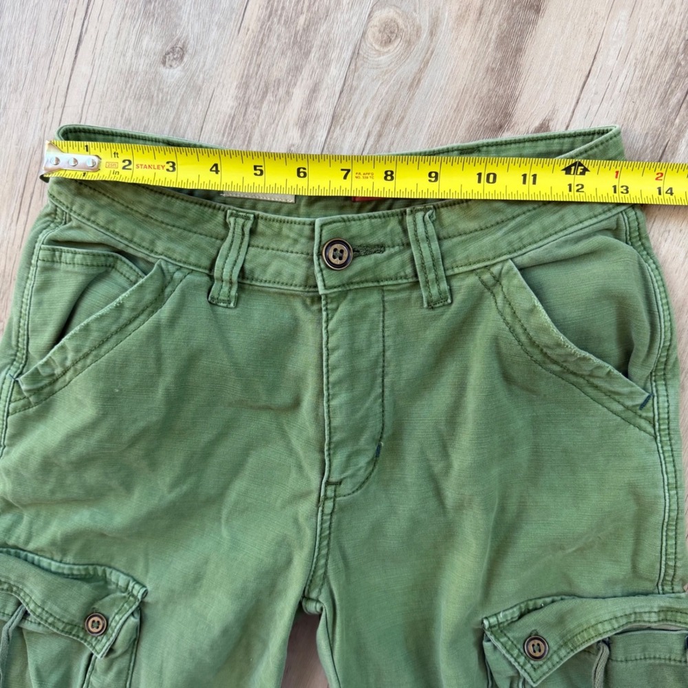 Pilcro and the Letterpress Cargo Pants Women 24 Petite Olive Green Straight Leg - Picture 5 of 12